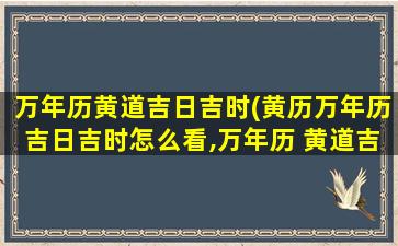 万年历黄道吉日吉时(黄历万年历吉日吉时怎么看,万年历 黄道吉日)